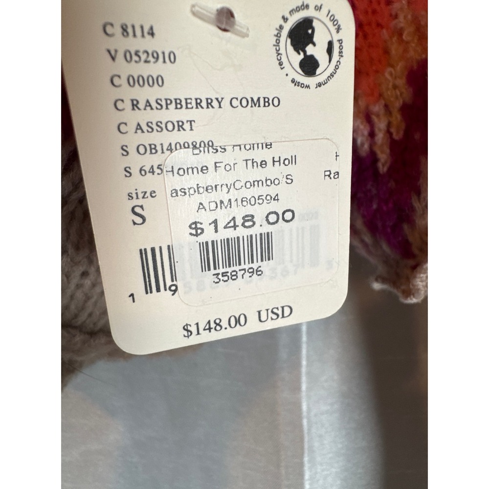 NWT S Free People Home For The Raspberry Combo Fair Isle Knit Cropped Sweater - Picture 4 of 8